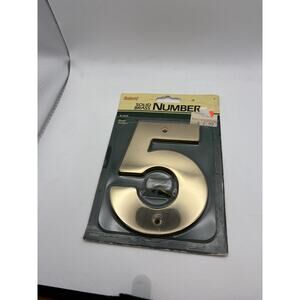 Solid Brass House Number 5. New In Package VINTAGE #5